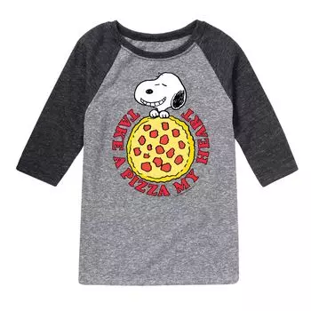 Футболка реглан Peanuts Pizza My Heart для мальчиков 8–20 лет Licensed Character