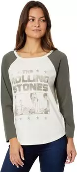 Футболка реглан с билетом на Rolling Stones Lucky Brand, цвет Egret