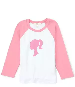 Футболка реглан с длинными рукавами и силуэтом куклы для больших девочек 7–16 лет Moa Moa, розовый