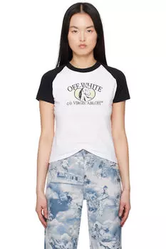 Футболка реглан с изображением белой и черной лошади Off-White