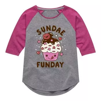 Футболка реглан с мороженым для девочек 7–16 лет Sundae Funday Ice Cream Licensed Character