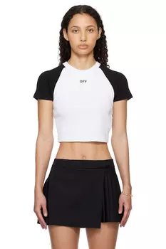 Футболка реглан с ребрами в стиле 90-х Off-White, мультиколор