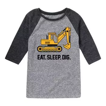 Футболка реглан с рисунком для мальчиков 8–20 лет Eat Sleep Dig Licensed Character