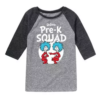Футболка реглан с рисунком Dr. Seuss Pre-K Squad для мальчиков 8–20 лет Dr. Seuss