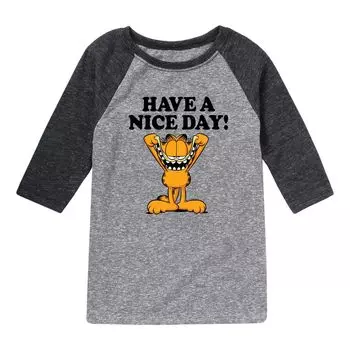 Футболка реглан с рисунком Garfield Have A Nice Day для мальчиков 8–20 лет Licensed Character