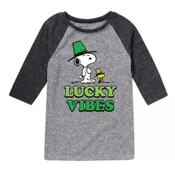 Футболка реглан с рисунком Peanuts "Lucky Vibes" для мальчиков 8–20 лет Licensed Character