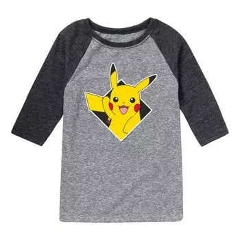 Футболка реглан с рисунком Pokemon Diamond Pikachu для мальчиков 8–20 лет Pokemon