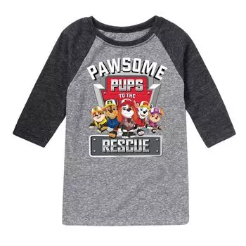 Футболка реглан с рисунком спасателей Paw Patrol "Pawsome Pups" для мальчиков 8–20 лет Licensed Character
