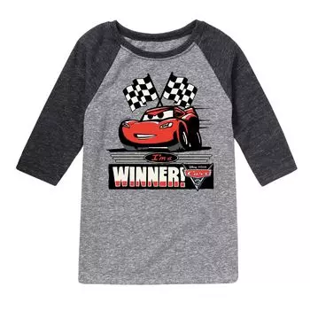 Футболка реглан с рисунком «Тачки» для мальчиков 8–20 лет Disney/Pixar's Cars Winner Licensed Character, серый