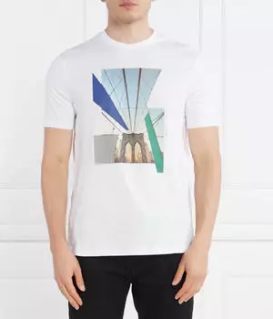 Футболка мужская Armani Exchange хлопковая с принтом, белый