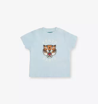 Футболка Regular-Fit из хлопкового джерси с фирменным принтом 12 месяцев - 3 года Kenzo, голубой