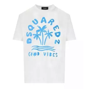 Футболка regular fit light blue t-shirt Dsquared2, белый