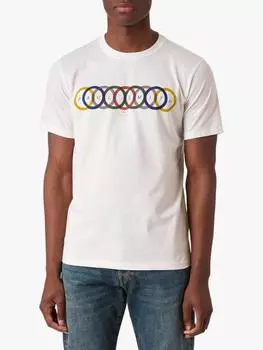 Футболка regular fit с логотипом из органического хлопка и принтом regular fit Paul Smith, белый