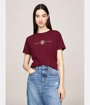 Футболка Regular Fit Tommy Jeans, бургундия