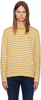 Футболка Regular Marin с нашивкой в виде желтой лисьей головы Maison Kitsune