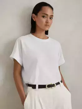 Футболка Reiss Lois Boxy Cotton, белый