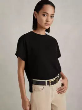 Футболка Reiss Lois Boxy Cotton, черный