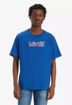 ФУТБОЛКА RELAXED FIT – Футболка с принтом – заголовок Drop Shadow Limoges Levi's, синий