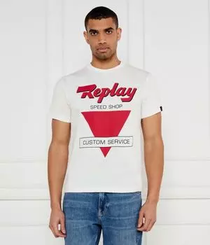 Футболка Replay Regular Fit с логотипом, белый