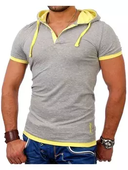 Футболка RESLAD T-Shirt basic San Diego, цвет grau-gelb