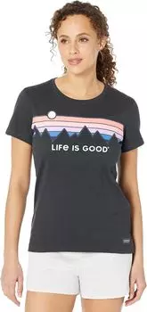 Футболка Retro Mountain Stripe Crusher Life is Good, цвет Jet Black