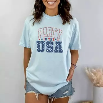 Футболка Retro Party In The USA Stars, окрашенная в одежду Simply Sage Market