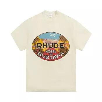 Футболка Rhude Hotel De Gustavia T-Shirt 'Vintage White', белый
