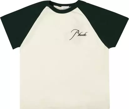 Футболка Rhude Raglan Tee 'Emerald Green/White', зеленый