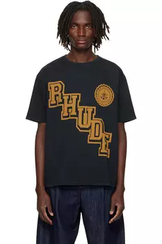 Футболка Rhude с университетским гербом Rhude, черный