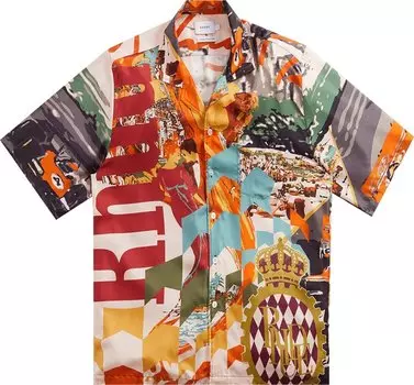 Футболка Rhude Silk Racing Short-Sleeve Button Up 'Multicolor', разноцветный