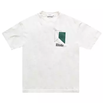 Футболка Rhude Track Logo Tee 'Vintage White', белый