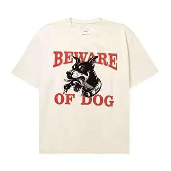 Футболка Rhude Warning Logo Tee Vintage White, белый