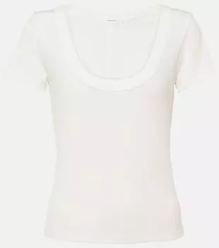 Футболка rib baby tee из джерси Frame, белый