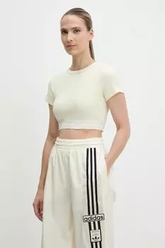 Футболка Rib SS Top Adidas Originals, бежевый