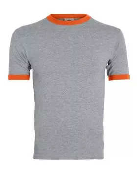 Футболка Ringer 50/50 Augusta Sportswear, цвет athletic heather/ orange