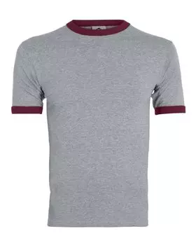 Футболка Ringer 50/50 Augusta Sportswear, цвет athletic heather/ maroon