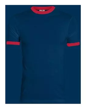 Футболка Ringer 50/50 Augusta Sportswear, темно-синий/красный