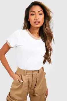 Футболка рингер Boohoo, белый