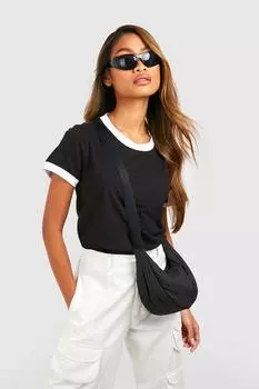 Футболка рингер Boohoo, черный