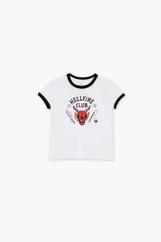 Футболка Ringer для девочек Hellfire Club Forever 21, белый