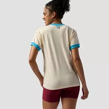 Футболка Ringer с короткими рукавами женская Stoic, цвет Cream/Ocean Blue