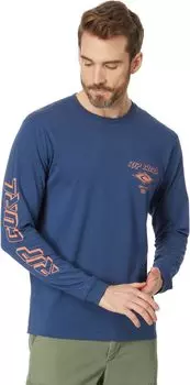 Футболка Rip Curl Fade Out Icon Long Sleeve Tee, цвет Washed Navy