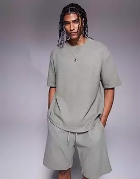 Футболка River Island с фактурным рисунком цвета хаки