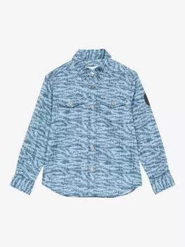 Футболка Roberto Cavalli Junior с принтом по всей поверхности, синий