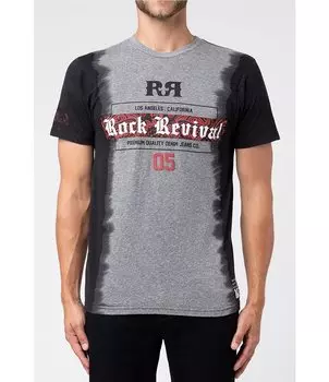 Футболка Rock Revival с короткими рукавами и эффектом омбре, серый