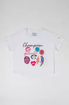 Футболка Rockstar с овальным вырезом и узором Champion, белый