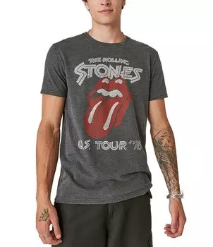 Футболка Rolling Stones Lucky Brand с короткими рукавами, черный