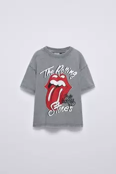 футболка Rolling stones ZARA, серый