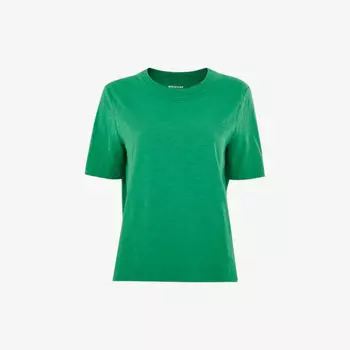 Футболка Rosa из хлопкового джерси с двойной отделкой и короткими рукавами Whistles, зеленый