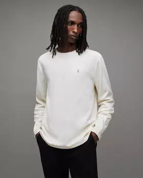 Футболка Rowe Ramskull с длинными рукавами и круглым вырезом AllSaints, мел белый